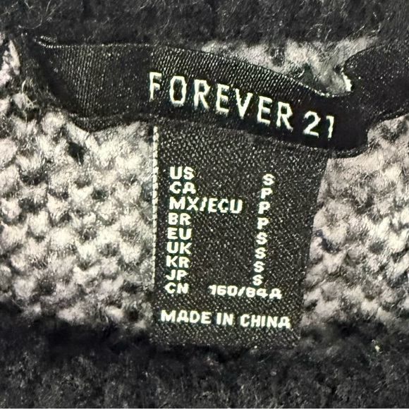 Forever 21 Black and White with Purple Checkered Sweater - Picture 3 of 3